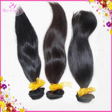 Best Raw Virgin Indonesian  MeruLa Hair Natural Color Shiny Silk Straight 3 bundles Unprocessed Virgin Hair