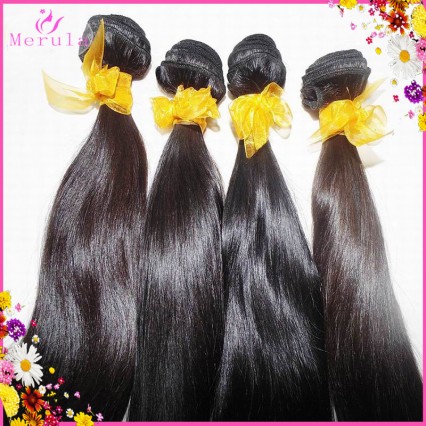 Authentic Raw Indonesian Natural Straight Hair weave 2 bundles Hold curls MeruLa Famous Brand