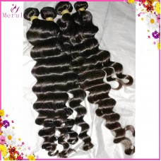 100% Burmese Raw hair weave Loose Deep Wave curly bundles 400g/lot Natural luster Strong Sew Weft  FREE SHIPPING