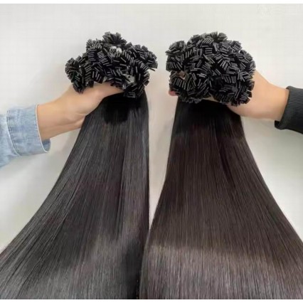 Celebrity Flat tips Keratin tips Hair Extensions Raw Single donor Human Hair  100grams(2packs) Thick ends