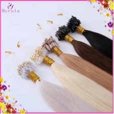 Celebrity Micro Loop Ring Extensions Raw Single donor Straight Human Hair 100grams(2packs) 