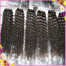 Quality raw Indian temple cuticle aligned curly hair 4 bundles deal Jerry curly Machine weave Golden Alibaba supplier 