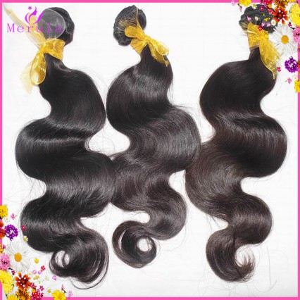 MeruLa High quality natural Laotian Exotic body wave 3 bundles/lot Raw Virgin Human Hair Extensions Premium 