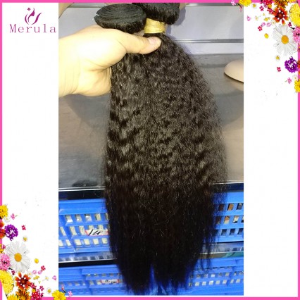 Natural Kinky straight Burmese raw hair weaving Coarser African American Hair Style 2pcs/lot  Tangle free Merula Tress