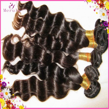 Natural one donor Raw Filipino Loose wave human hair weave bundle deal 100g/piece by Merula Hair