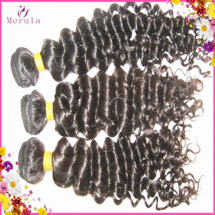 100% Natural pigmentation Cambodian Raw deep wave curly bundles 3pcs/lot Lovely Strands Merula Tress