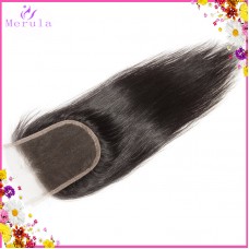 Unprocessed Hair Straight lace closure Raw Filipino Laotian Cambodian hair types 1 piece 4x4 preplucked hair line can bleach knots