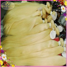 Color 613 raw cuticle aligned Russian blonde human hair 4 bundles deal straight wavy virgin extensions European fashion