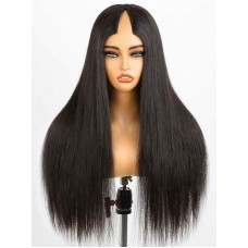 V part wig raw single donor human hair machine made weave half wigs perfect quality density available 