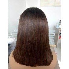 Hot selling short bob wig with bang machine sewed wigs(without lace) Raw Russian cuticle aligned hair 12A Merula Hair